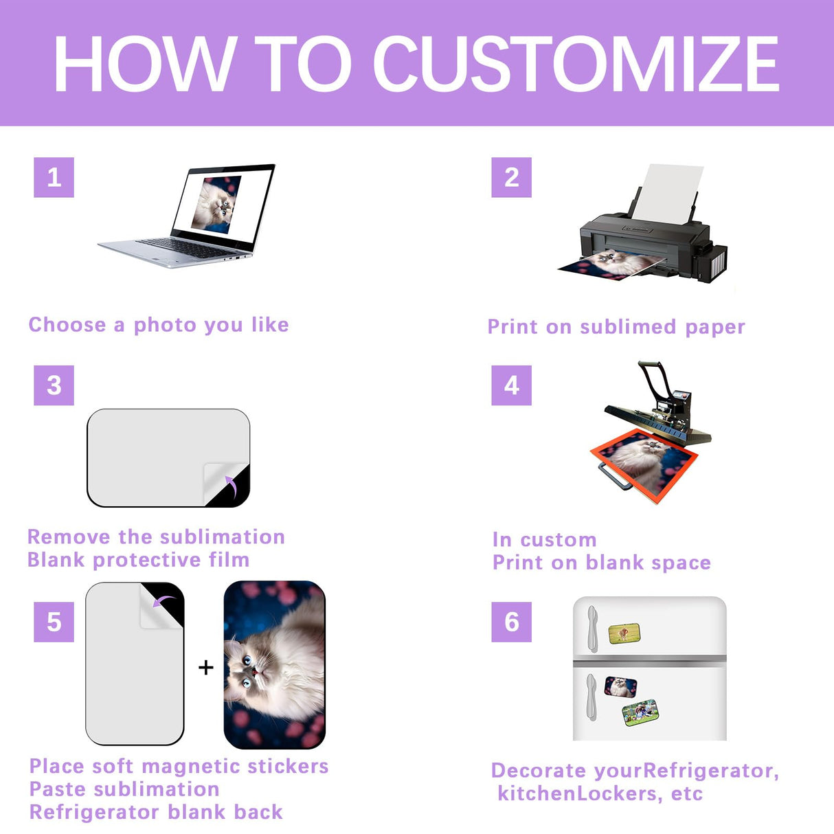 60 PCS Sublimation Magnets Blanks Rectangle Products 30 Pcs Sublimation Blank 30 Pcs DIY Metal Magnetic Kitchen Sublimation Magnet Blanks Bulk 2.76 inch AiDiYGECO