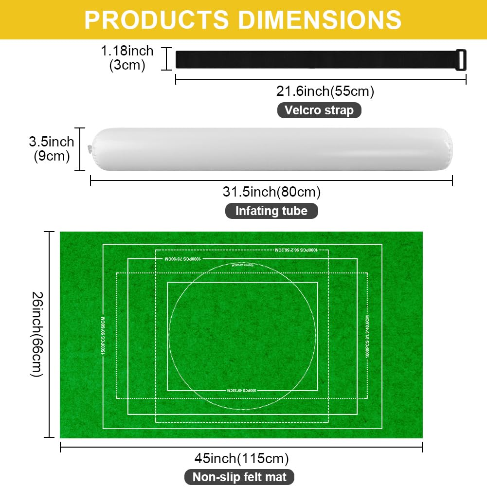 Ainiv Jigsaw Puzzle Mat Roll Up 1500 Pieces, 46" x 26" Portable Felt Puzzles Board with Travel Storage Bag, Jigsaw Saver Pad Keeper for Adults Teens, Green Ainiv