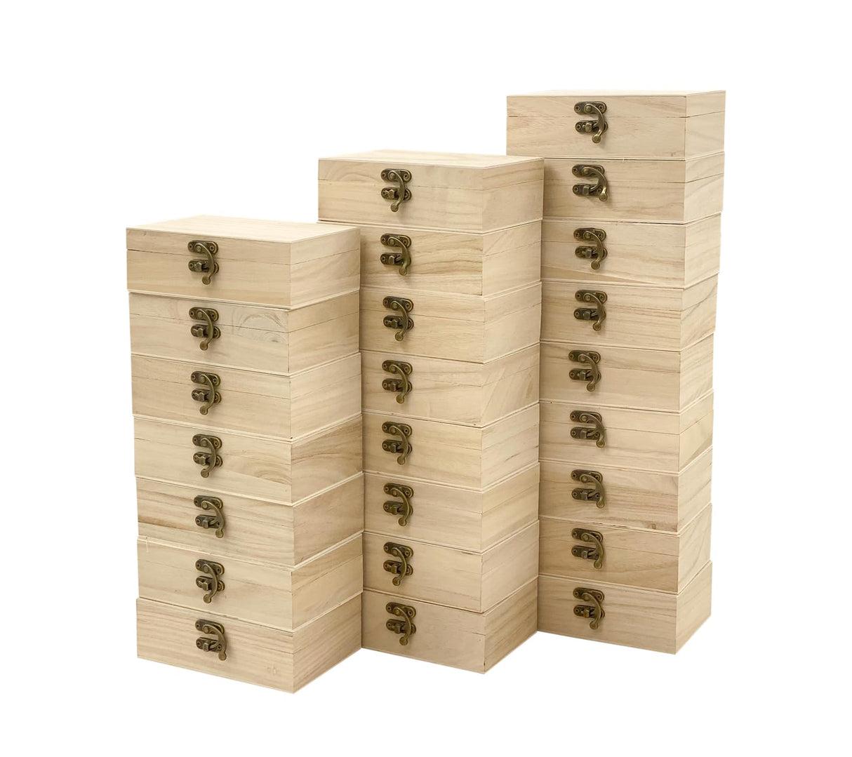 24-Pack Small Wood Box for Crafts 6"x4"x2" Unfinished Wooden Box with Lid Keepsake Box for Jewelry Storage DIY Crafts Cregugua