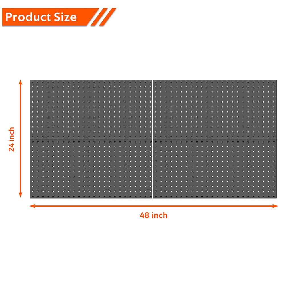 Ultrawall 4 Pcs Metal Pegboard Wall Panels, Peg Boards for Garage Tool Storage Ultrawall