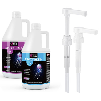 Bundle Set of LET'S RESIN 1 Gallon Epoxy Resin Kit and 30CC Gallon Pump Dispenser