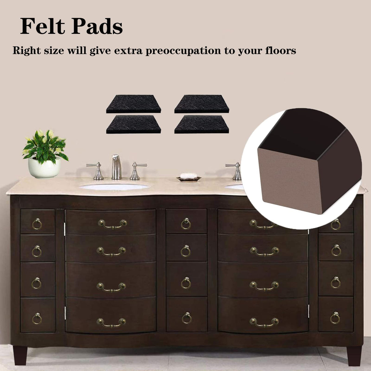 Txcucc Sofa Legs Square Bed Feet 5 inch Wood Replacement Leg for Furniture Set of 8, Dark Brown… Txcucc