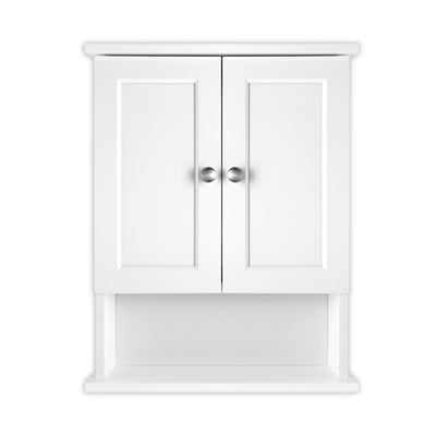 MCS 23x18 White Medicine Cabinet Organizer, Wall Mounted 2-Door Bathroom Cabinet for Over-The-Toilet Storage, Bathroom Furniture & Restroom Organizer