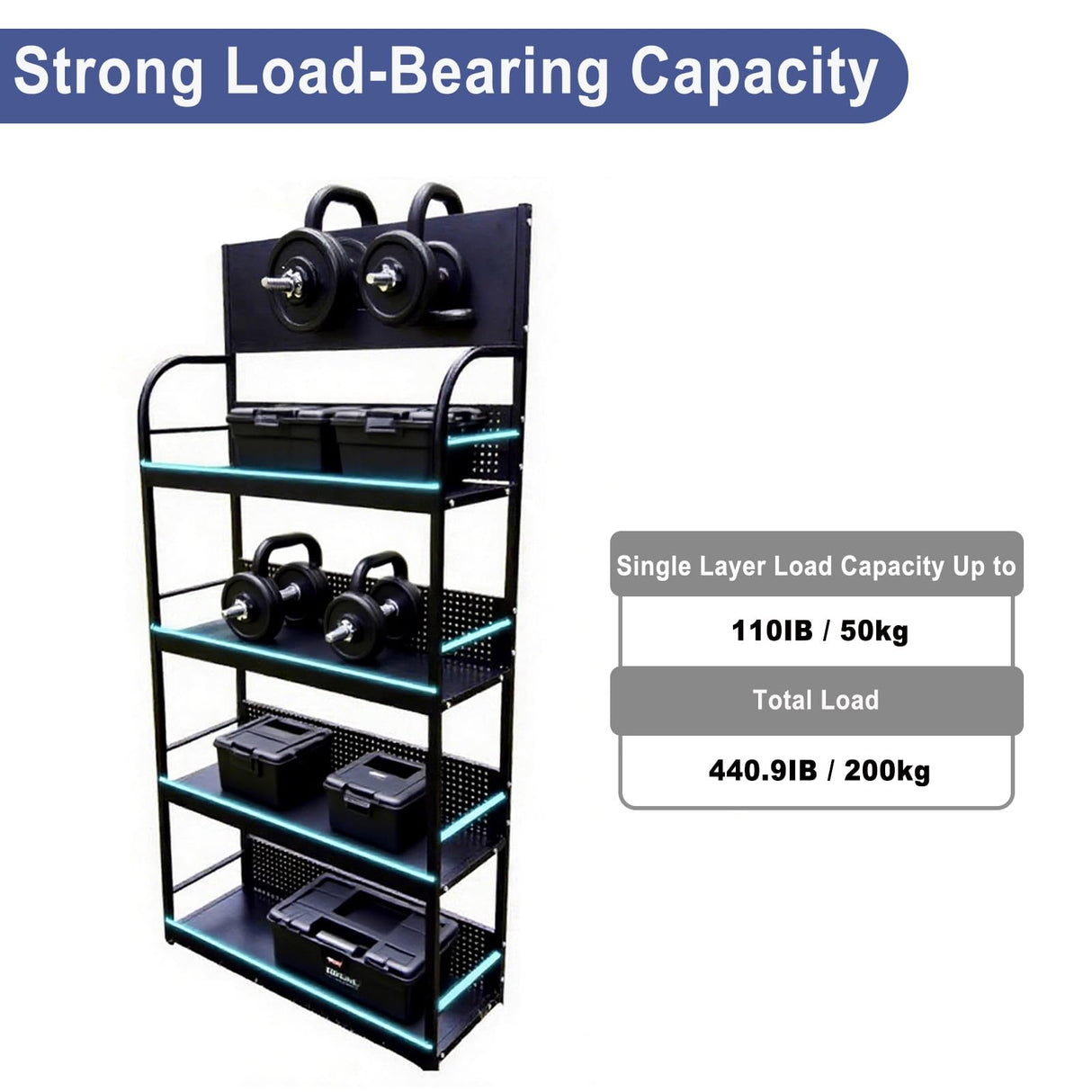 BFECGDXT 4-Tier Metal Shelving Unit, Supermarket Heavy Duty Garage Standing Shelf, Stores Storage Rack Retail Display Racks, for Home Kitchen and Warehouse, W 31.4" x H 67" BFECGDXT