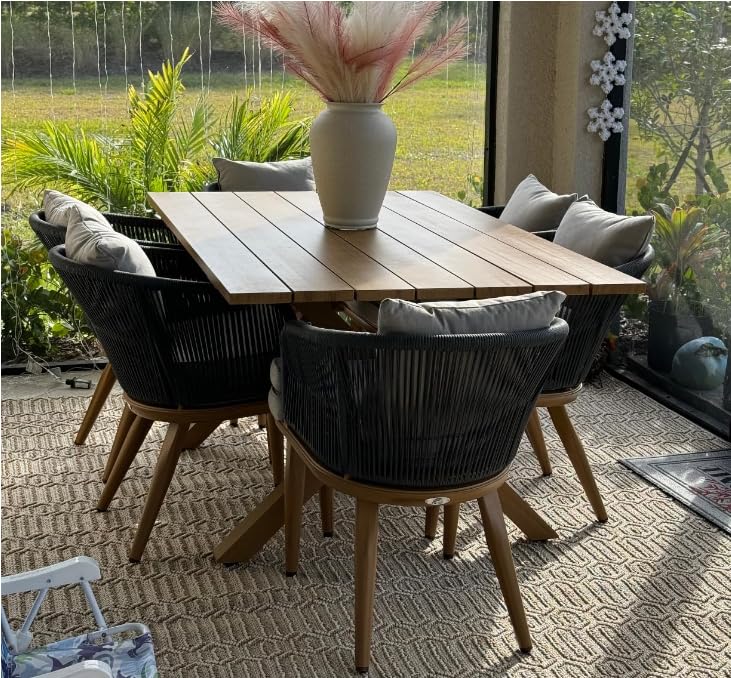 PURPLE LEAF Patio Dining Chair Set Modern Wicker Outdoor Furniture Seating for Garden Deck Kitchen Backyard 2 Pieces Aluminum Bistro Set, Cushions and Pillows Included PURPLE LEAF