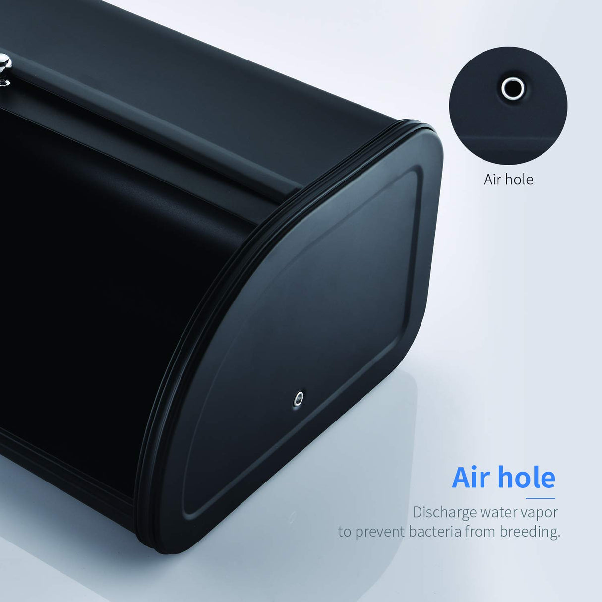 HILFA Stainless Steel Bread Box with Roll Up Lid, For Easy Kitchen Counter Storage, Bread Bin Holder,17.5X11.5X7.5 inch, Matte Black For Home and Kitchen HILFA