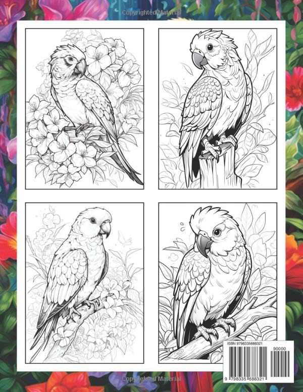Macaws Coloring Book: Colorful Parrots for Tropical Art Majosta