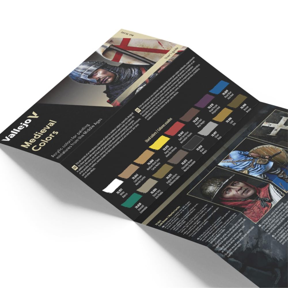 Vallejo - Model Color Medieval Colors Set | Modeling Acrylic Paints | 16 Bottles x 18 ml (0.60 fl.oz.) Vallejo