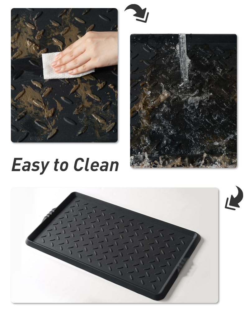 SUPENUIN Extra Large Boot Tray 48 Inch Boot Storage Heavy Duty Rubber Mats for Floor Waterproof Boot Mat Tray for Entryway Multi Use Shoe Rug 16x47.5 Inches SUPENUIN