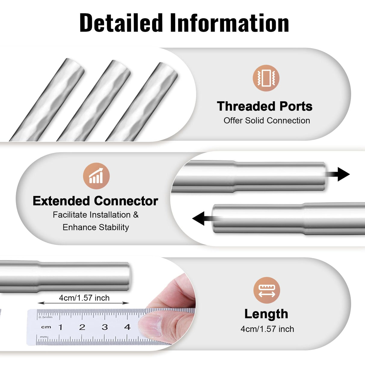 LOYALHEARTDY Canopy Bed Frame Stainless Steel Full Size Bed Canopy Frame Bed Post Poles Fit for Four-Corner Bed and Mos-Quito Curtains, Silver (59" X 78" X 78") LOYALHEARTDY