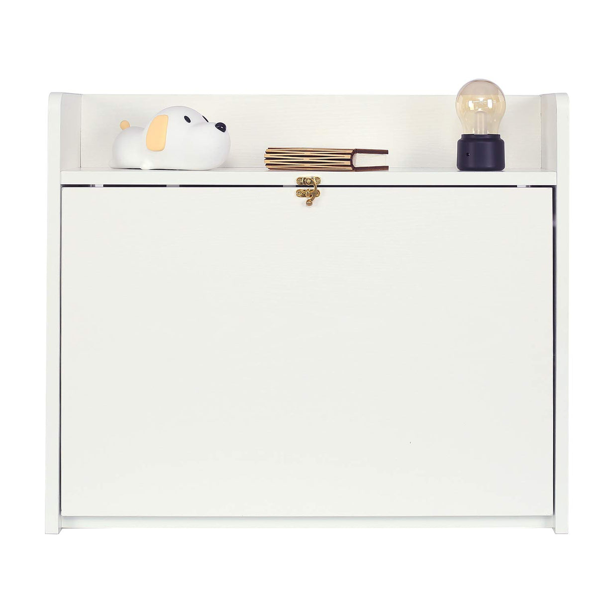 YUSING Wall Mounted Table, Multifunctional Fold Down Wall Mounted Laptop Computer Desk with Storage Compartments for Home, Office, White YU YUSING