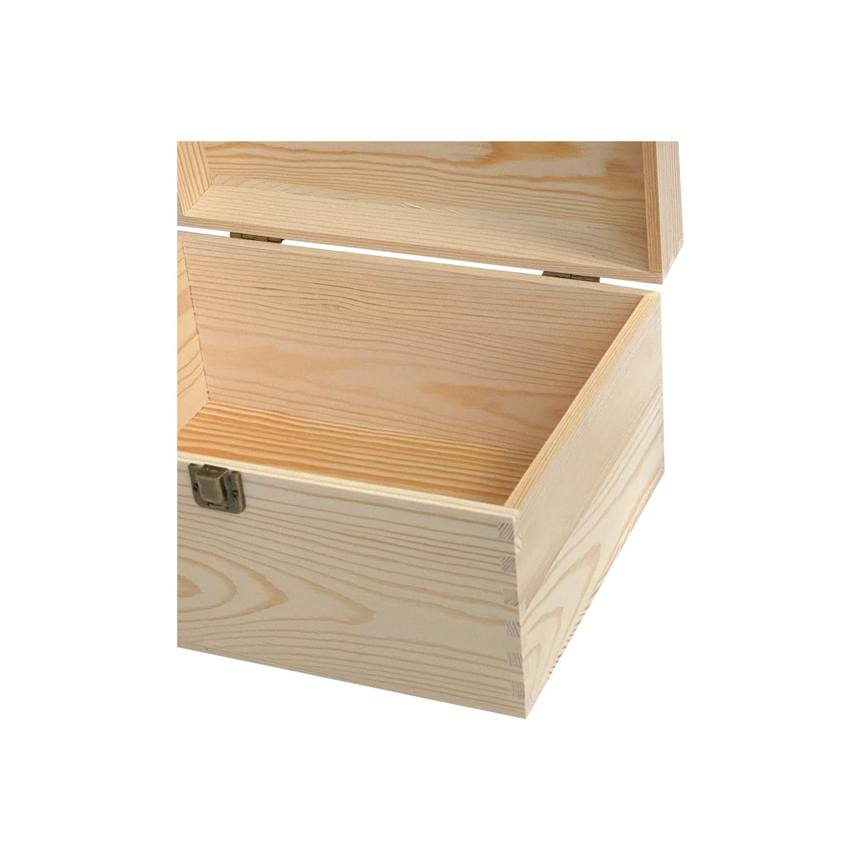 Cregugua 1 Pack Unfinished Wood box with Lid Crafts Wooden Storage Box for DIY Arts Project (Outer 10.6 x 7.9 x 5.7 IN,Interior 10 x 7.3 x 5.3 IN) Cregugua