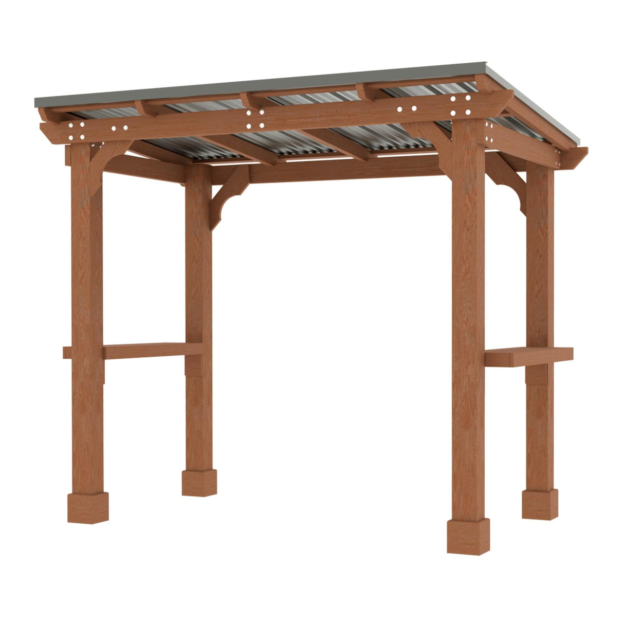 MUPATER 8 x 5 FT Outdoor Wooden Grill Gazebo with Sloping Metal roof, 2 Full Size Grills, BBQ Canopy for Patio, Lawn, Garden, Deck MUPATER