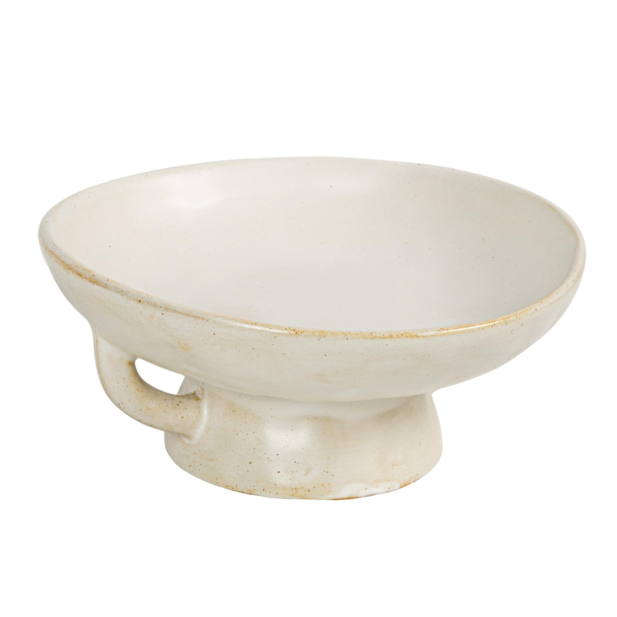 Creative Co-Op Stoneware Bowl w Reactive Glaze, White Creative Co-Op