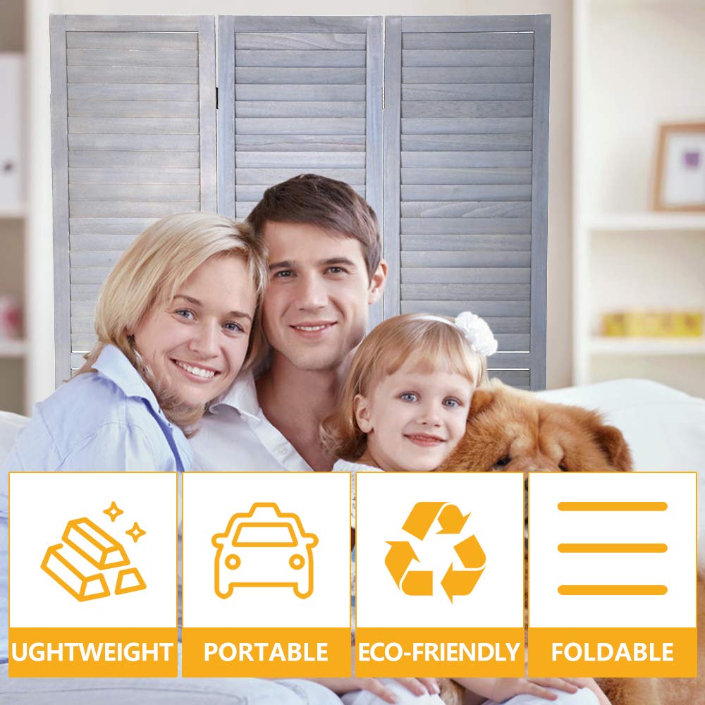 Room Dividers and Folding Privacy Screens, 3 Panel 69 Inch Tall Portable Room Seperating Divider, Handwork Solid Wood Room Divider Wall, Room Partitions and Dividers Freestanding for Home Office Dkeli