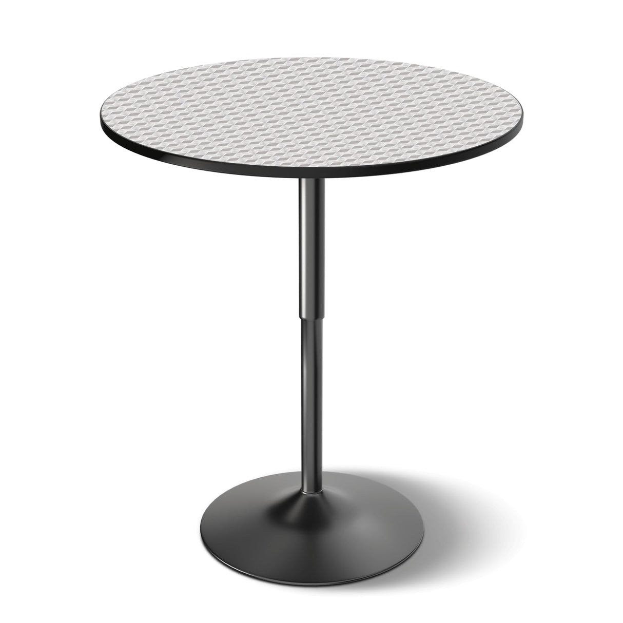 SFIHOME 31.5 Inch Round Pub Table Cocktail Table for Dining Room Kitchen Patio Bar, 27.5"- 36" Height-Adjustable, Bar Height Pub Table High Top Table with Metal Pole and Base, Silver SFIHOME