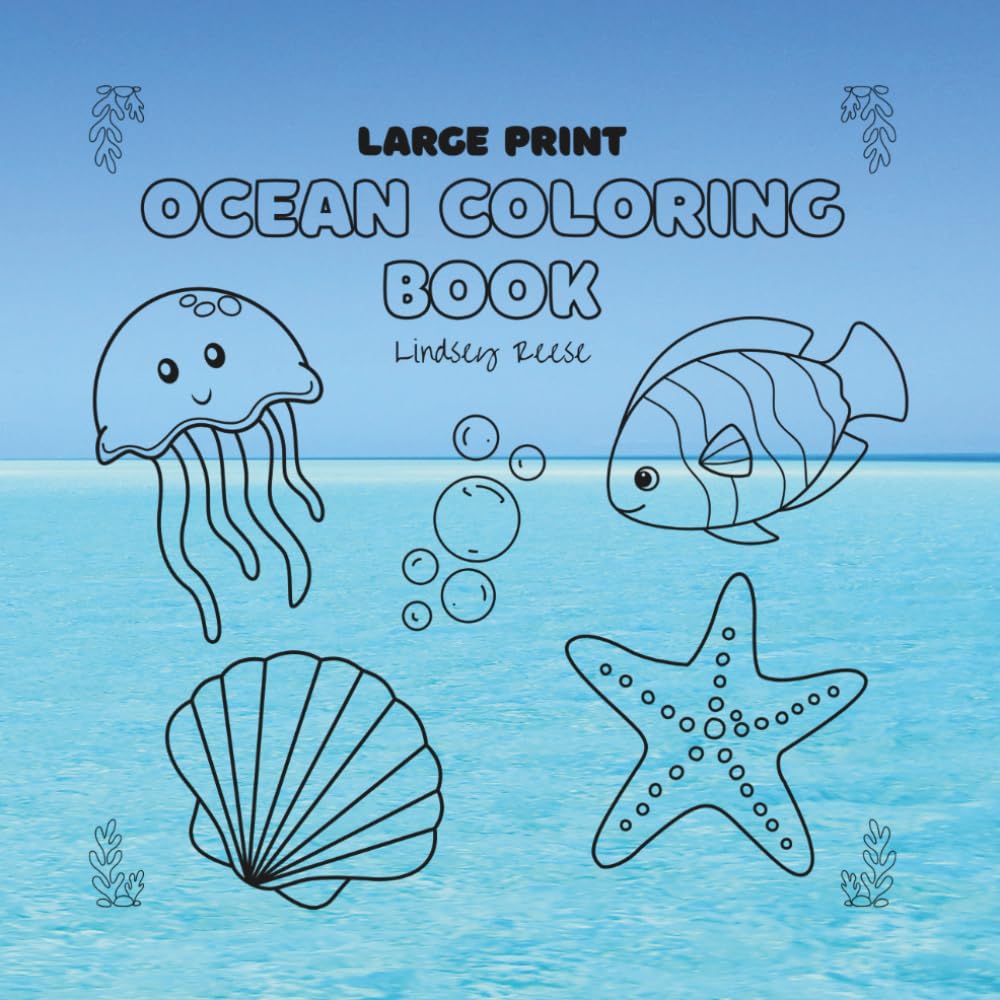 Ocean Coloring Book: Simple Ocean Animal Coloring Book WoodArtSupply