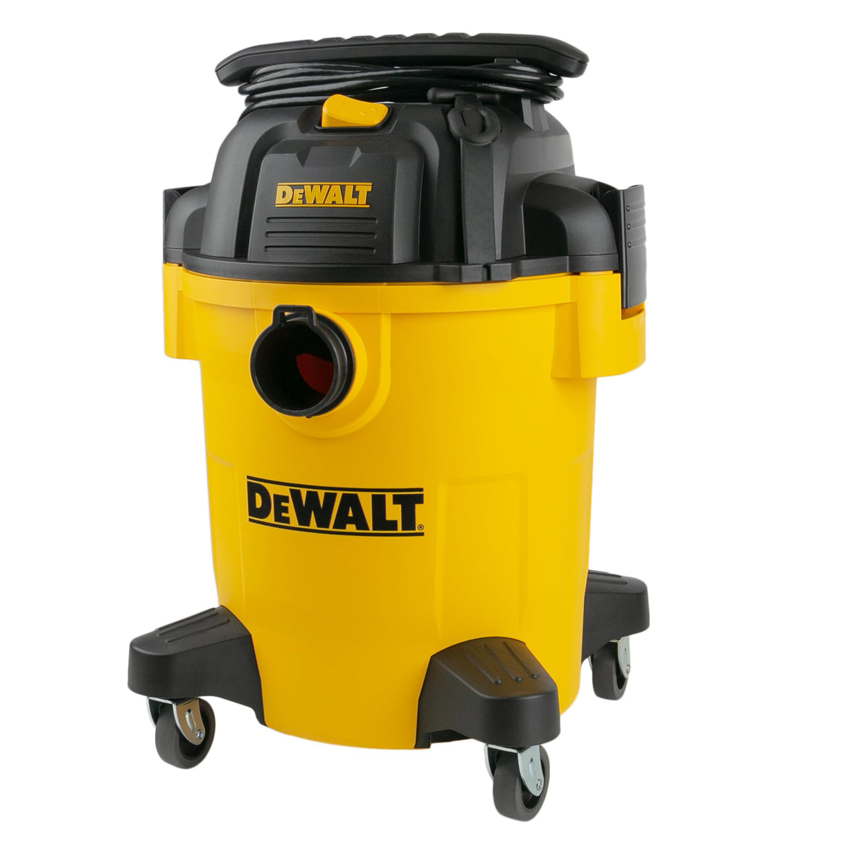 DEWALT Shop Vacuum 6 Gallon 4HP Poly Wet Dry Vacuum Ultimate Cleaning Solution for Construction Workshop Environments for Jobsite Garage Home W/Inflation Ket, Yellow, DXV06PL DEWALT