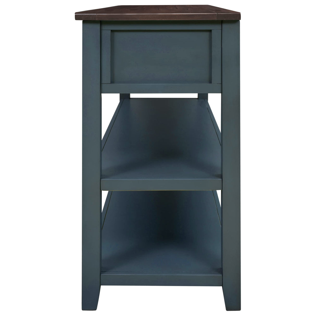 Knocbel Entryway Console Table with 3 Drawers and Open Shelves, Entry Hallway Foyer Sofa Long Table, 220lbs Weight Capacity, 50" L x 16" W x 30" H (Navy) Knocbel