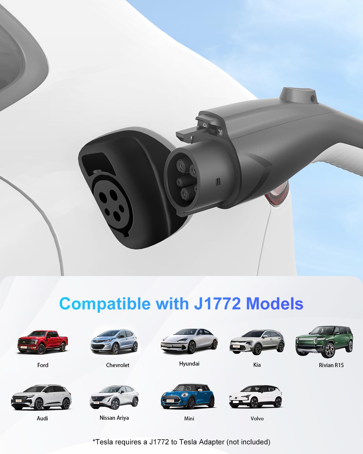 EVDANCE Level 1&2 EV Charger, Electric Vehicle Portable Charger with 25FT Cable, Home EV Charging Station for J1772 Electric Cars, 16Amp 110V-240V, NEMA 6-20 & NEMA 5-15 Plug EVDANCE