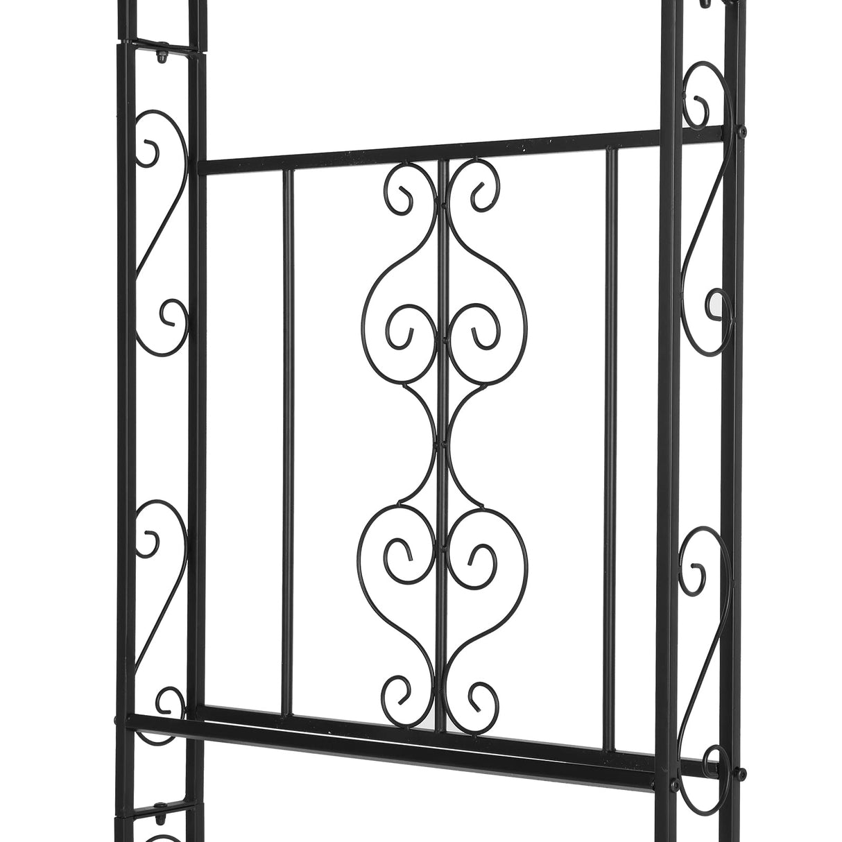 WISLAS 7FT Heavy Duty Steel Garden Arbor with Side Garden Trellis, Rust-Resistant Powder Coated Wedding Arch Archway for Backyard, Vine Plants & Outdoor Decor - Includes Ground Stakes & Easy Assembly WISLAS