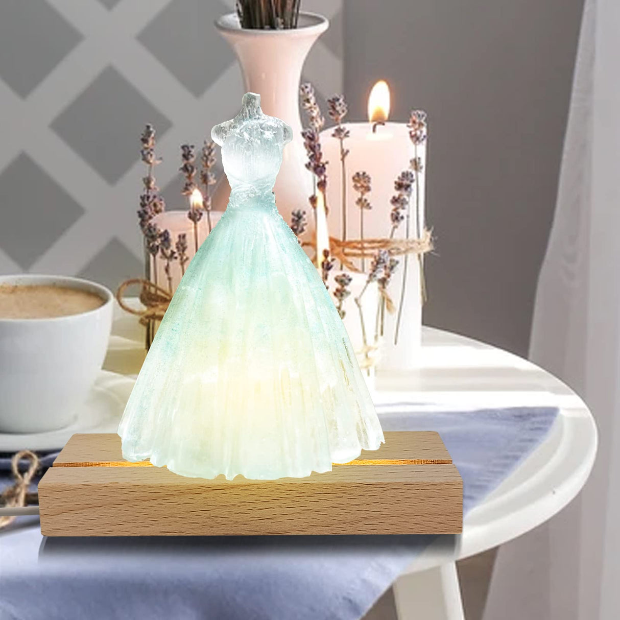 dcvbny 4Pcs Wood LED Lights Display Base,Rectangular Wooden Lighted Base Stand Warm Color for 3mm Thick Acrylic Plate Glass Plate Resin Art Paperweighs (4Pc Wood) dcvbny