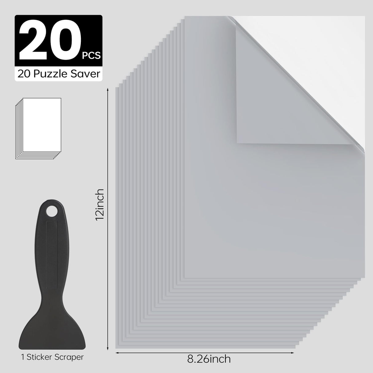 20 Puzzle Tape Puzzle Saver Sticker Glue Sheets Preserve 1000 to 3000 Pieces Frame Jigsaw Puzzles NIWIN