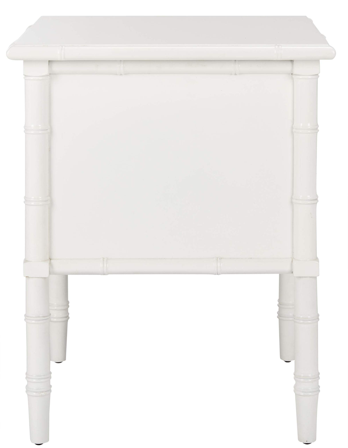 Safavieh Home Collection Mina Modern Coastal 2 Drawer 25" Bamboo Nightstand, White Safavieh