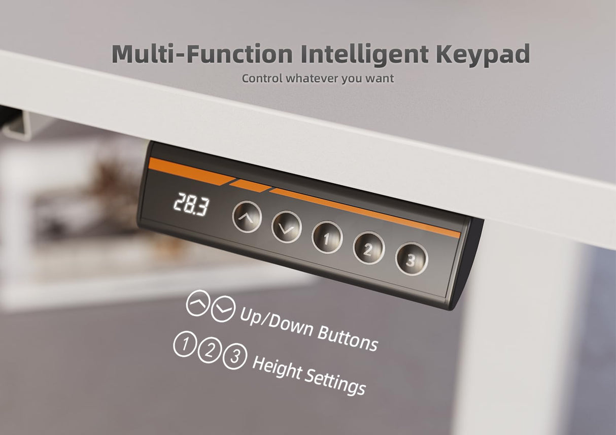 YDN Standing Desk with Drawers, 48 x 24 Inch White Standing Desks Electric Adjustable Height Desk for Computer Workstations, White YDN