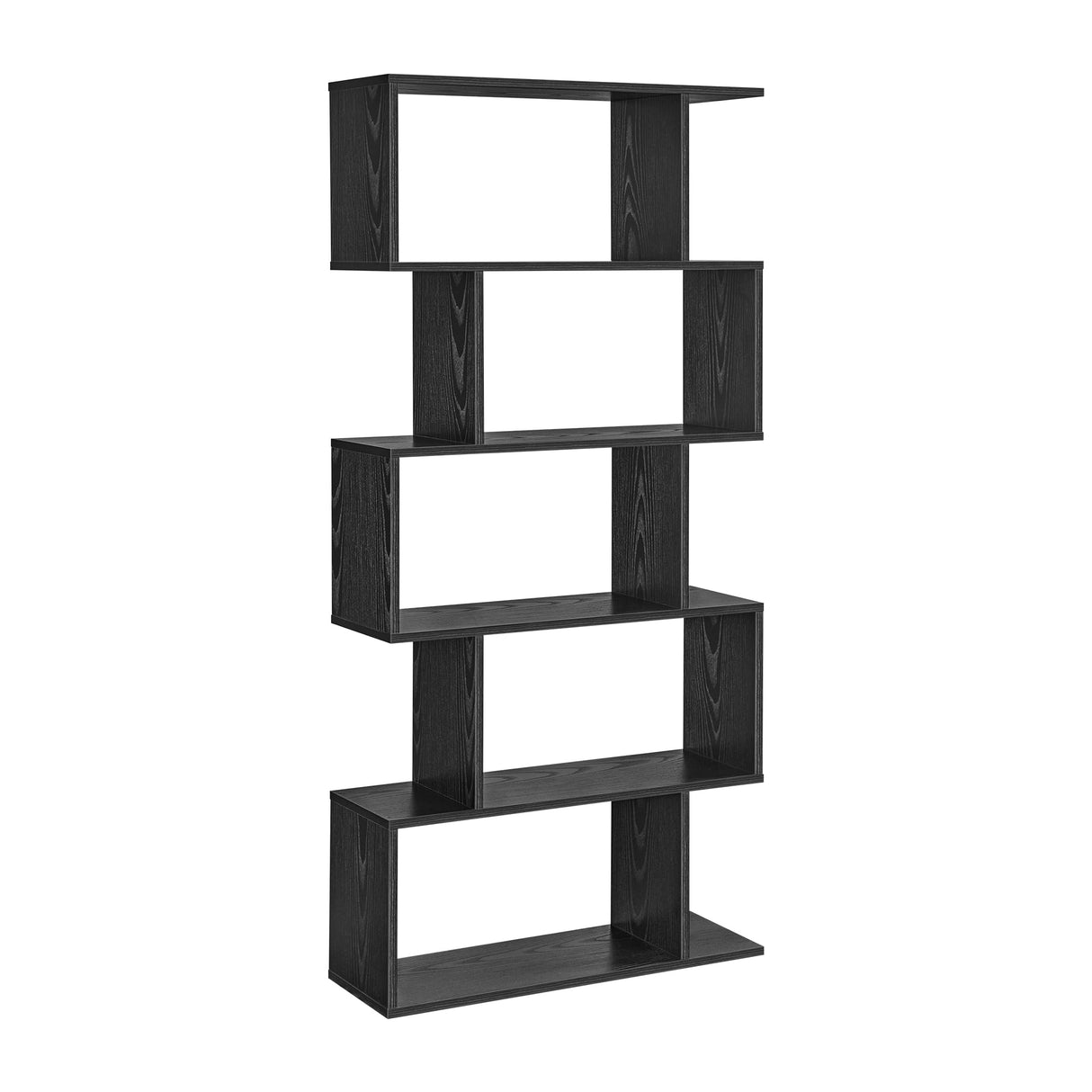 VASAGLE Bookshelf, 5-Tier Bookcase, Tall Display Shelf, Freestanding Storage Shelf, Room Divider, for Home Office, Living Room, Bedroom, Study, Ebony Black ULBC062T56 VASAGLE