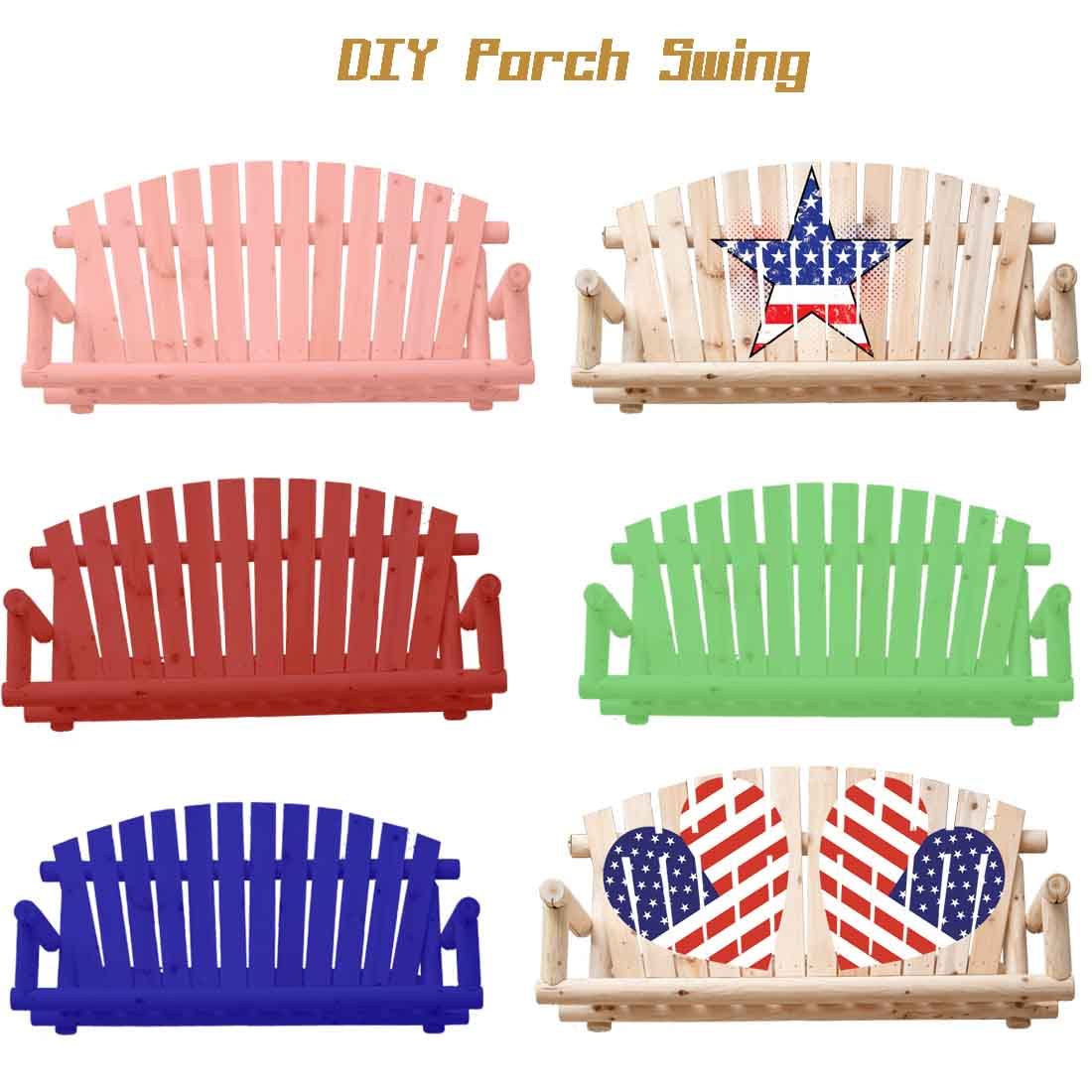 Anraja Wooden Porch Swing 2-Seater, Bench Swing with Hanging Chains, Heavy Duty 800 LBS, for Outdoor Patio Garden Yard, 4 Ft, Unfinished Anraja