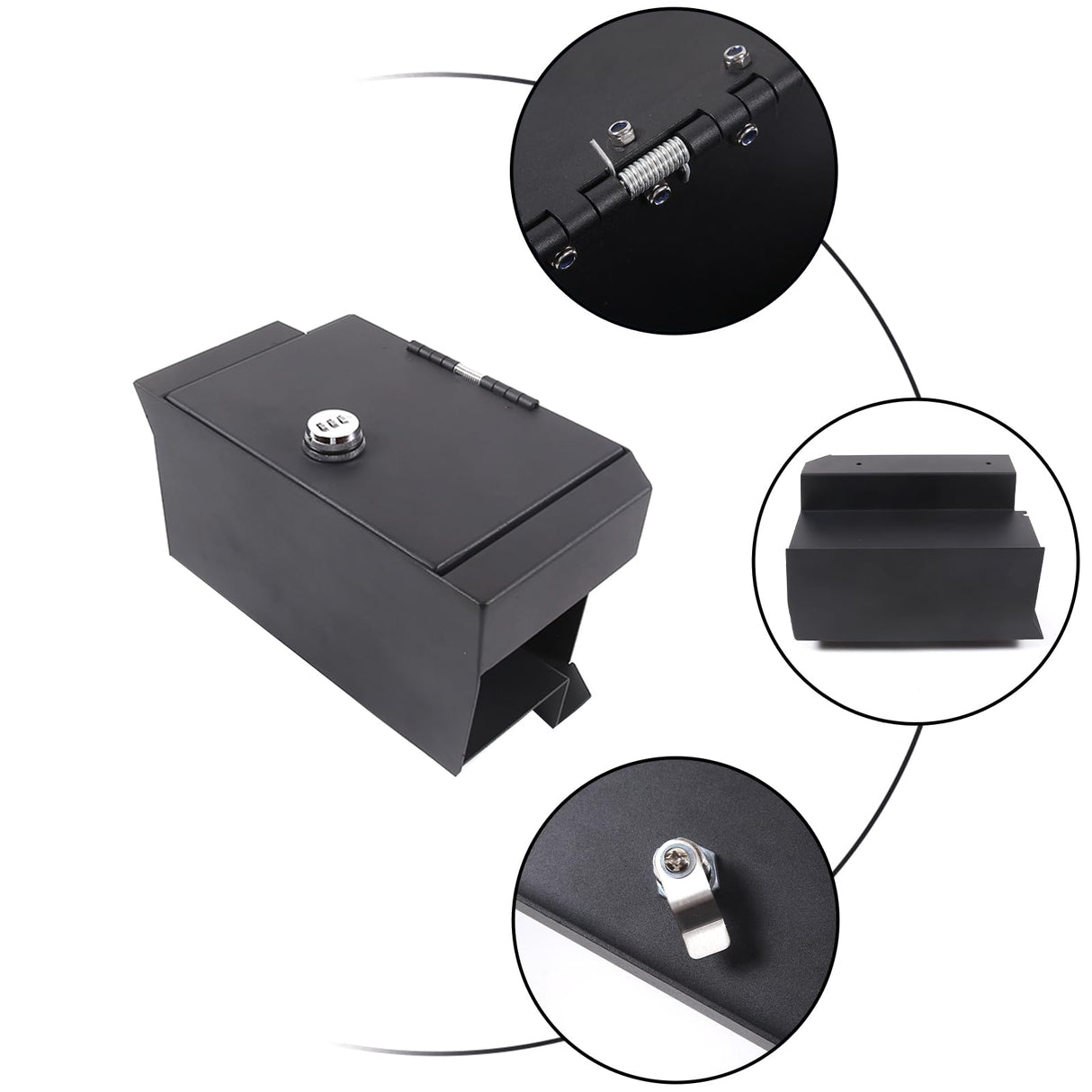 Car Center Console Safe Box Compatible with Toyot@ Tundra 2022-2025,Center Console Armrest Safe Lock Box Armrest Gun Security Organizer Tray with 3-Position Combination Lock and Key (black) HAPPYHORSE