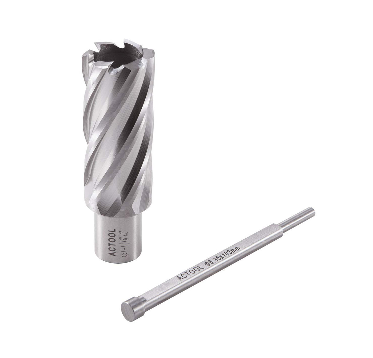 ACTOOL 1-1/16" Diameter × 2" Depth of Cut HSS ANNULAR Cutter with 3/4'' Weldon Shank ACTOOL