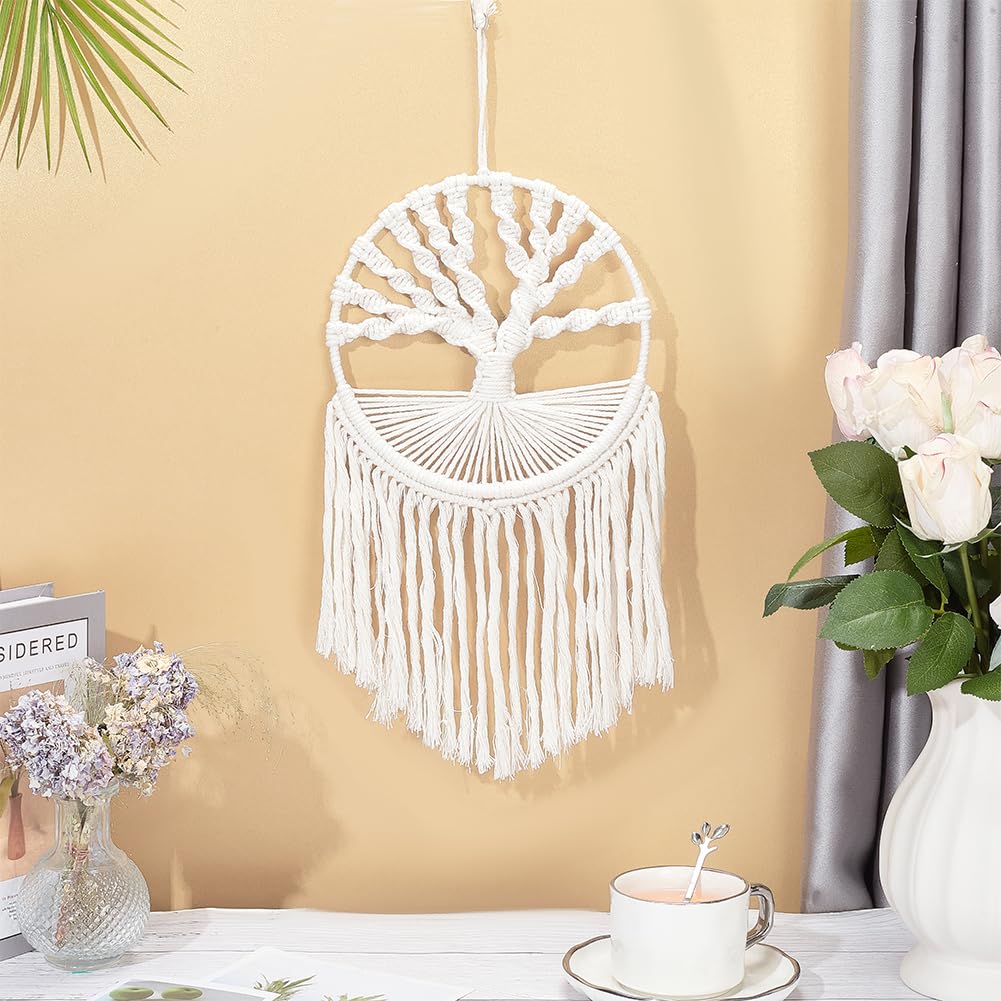 FREEBLOSS DIY Macrame Tree of Life Wall Hanging Kit Macrame Tapestry Wall Hanging Tree of Life Dreamcatcher Wall Hanging Decor for Living Room Macrame Kit for Beginner with Instruction FREEBLOSS