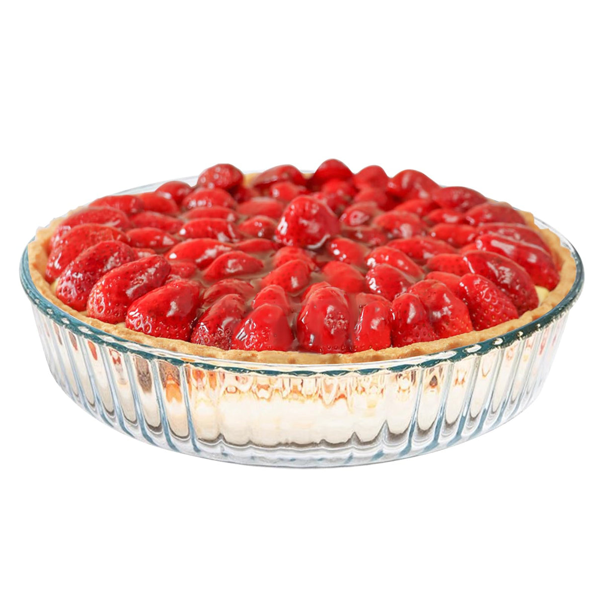 10 Inch Glass Deep Pie Dish for Baking Glass Baking Dish Clear and Durable Oven Baking Pie Pan Quiche Baking Dish Deep ATRDTO