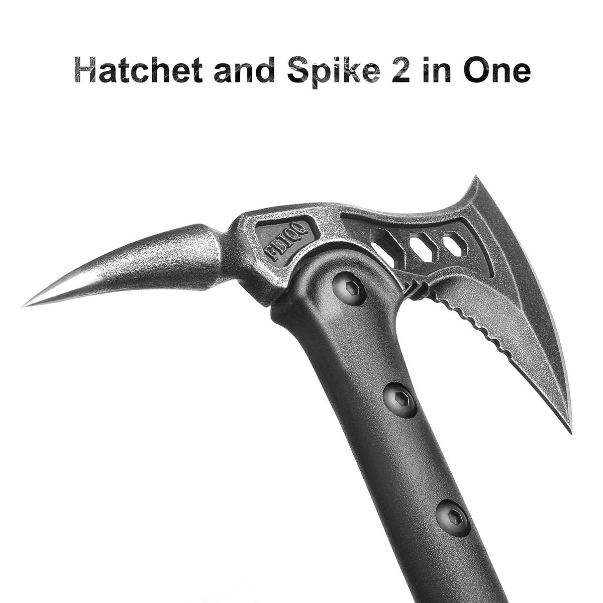 JXE JXO Camping Axe, Throwing Tactical Tomahawk with Spike, Survival Hatchet with Sheath, Nylon Fiber Handle for Outdoor Survival Hiking Camping (2 Pack) JXE JXO