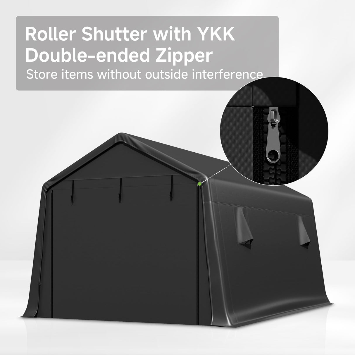 10×15 FT Outdoor Snow Carport, Portable Storage Shed Outdoor Waterproof, 240 g PE Waterproof Cover, Storage for Agricultural Utility Tractors, Garden Tools, Woods and Haystacks Real Relax