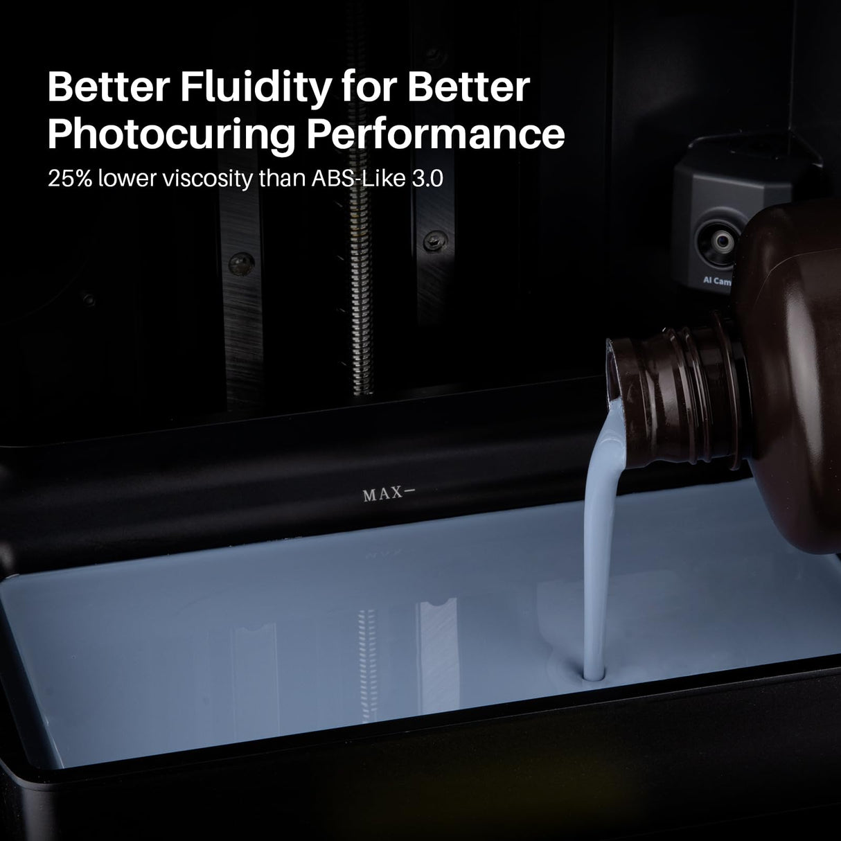 ELEGOO ABS-Like 3.0+ 3D Printer Resin Black 2000g, High Heat-Resistance 3D Printing Resin, Lower Viscosity and Shrinkage, 405nm LCD UV-Curing for MSLA/LCD/DLP 3D Printer ELEGOO