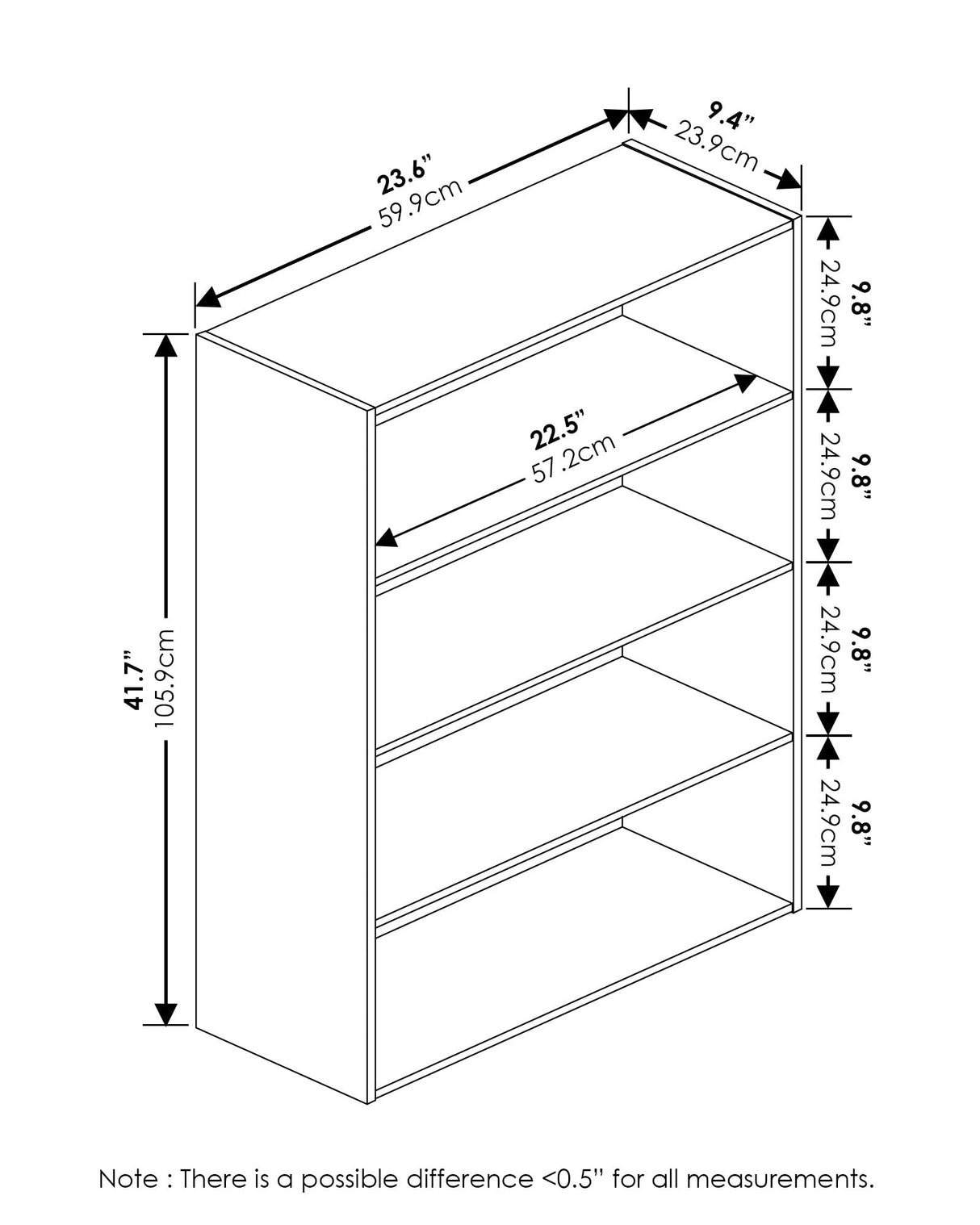Furinno Pasir 4 Tier Open Shelf, Steam Beech Furinno
