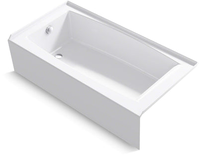 KOHLER K-26109-LA-0 Entity 60-Inch x 30-Inch Alcove Bath with Integral apron, integral flange and left hand drain, White