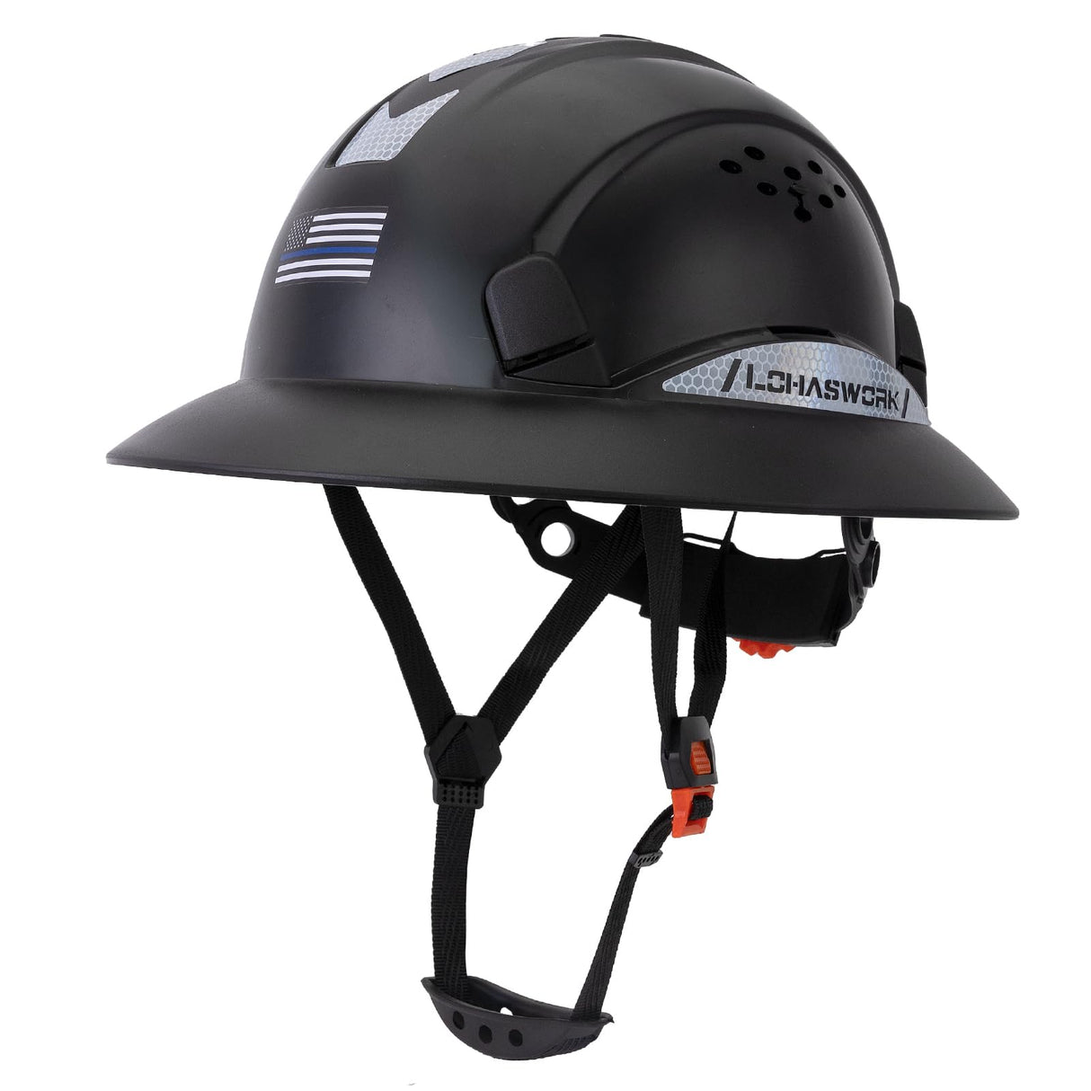 LOHASWORK Full Brim Hard Hat Construction OSHA Approved Vented Hard Hat Cascos De Construccion Adjustable Cool Vent Work Safety Helmet for Men and Women LOHASWORK