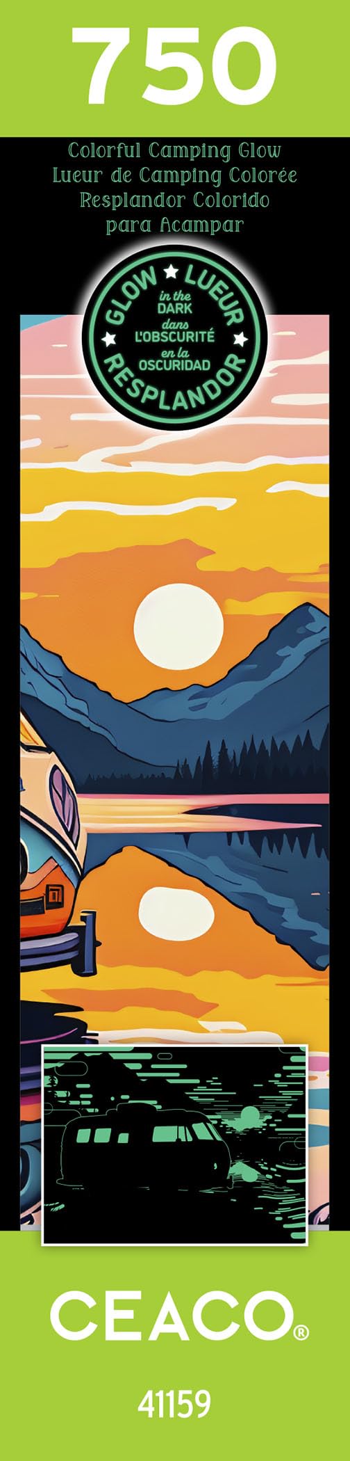 Ceaco - Glow in The Dark - Colorful Camping Glow - 750 Piece Jigsaw Puzzle Ceaco