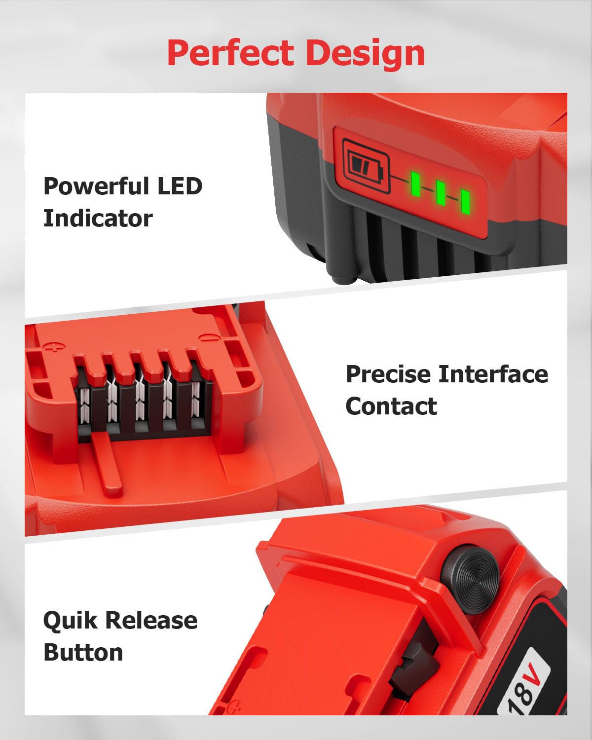 KOOMICY 4Pack 18V 6.0Ah Batteries Replacement for Milwaukee M-18 Battery and 1 Charger Set KOOMICY