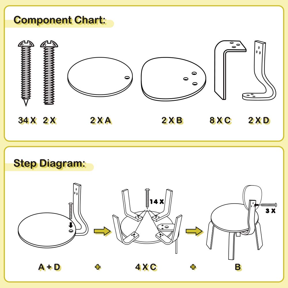 iPlay, iLearn 2 PCS Wooden Kids Chair Sets, Natural Hardwood Giraffe & Cow Animal Children Chairs, Furniture Set for Toddlers Kids Boys Girls, Stackable for Playroom, Nursery, Preschool, Kindergarten iPlay, iLearn