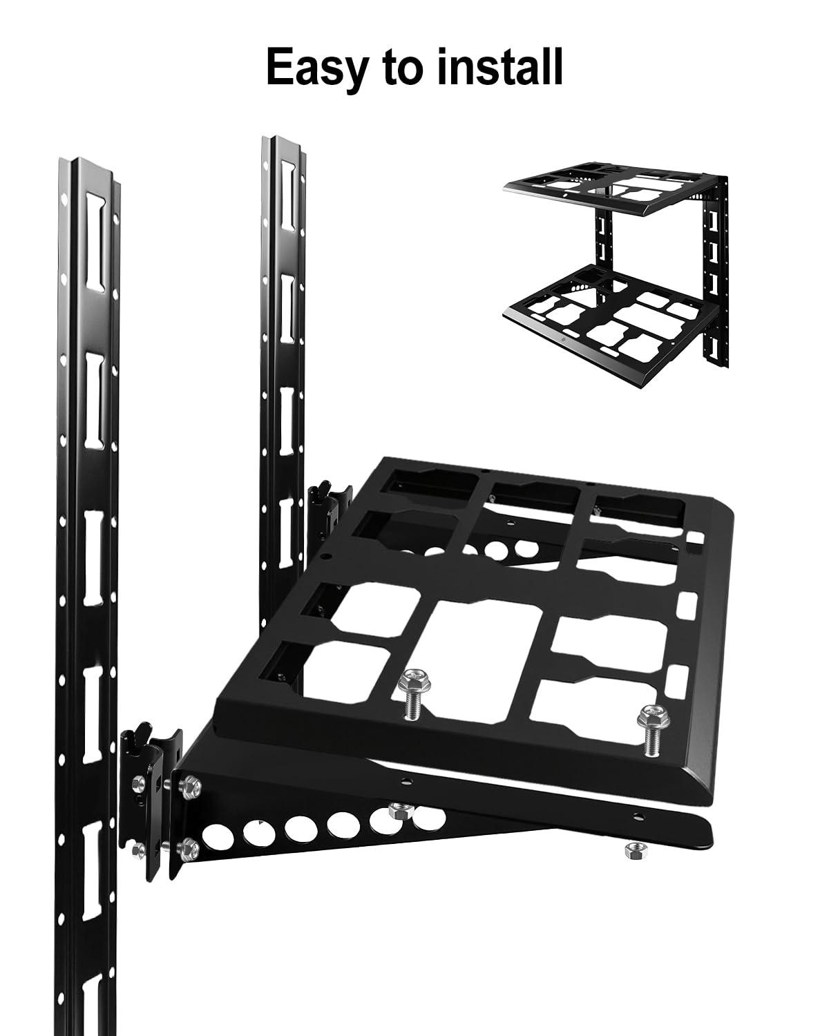 HZSIFU Heavy Duty Racking Kit Compatible with Milwaukee Packout, 80 lbs Load Capacity Shelf Wall Mount, 2-Shelf Shelves for Truck Trailer Garage Workshop HZSIFU