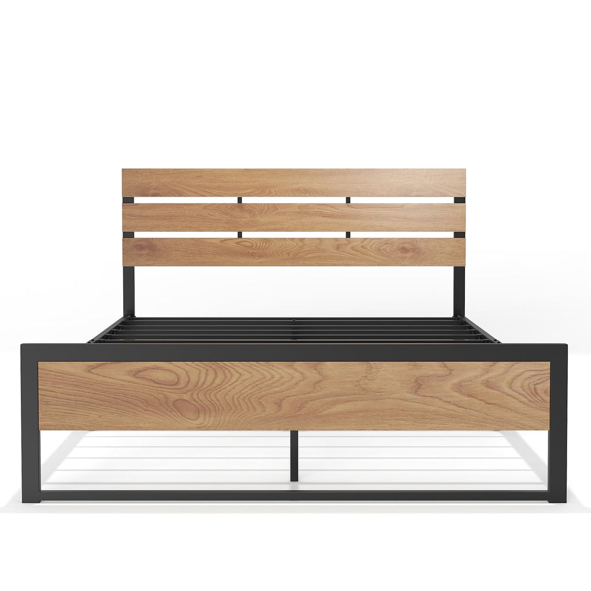 BONSOIR King Size Steel Platform Bed Frame with Wood Headboard – Easy Assembly, No Box Spring Required, Squeak-Free Design BONSOIR