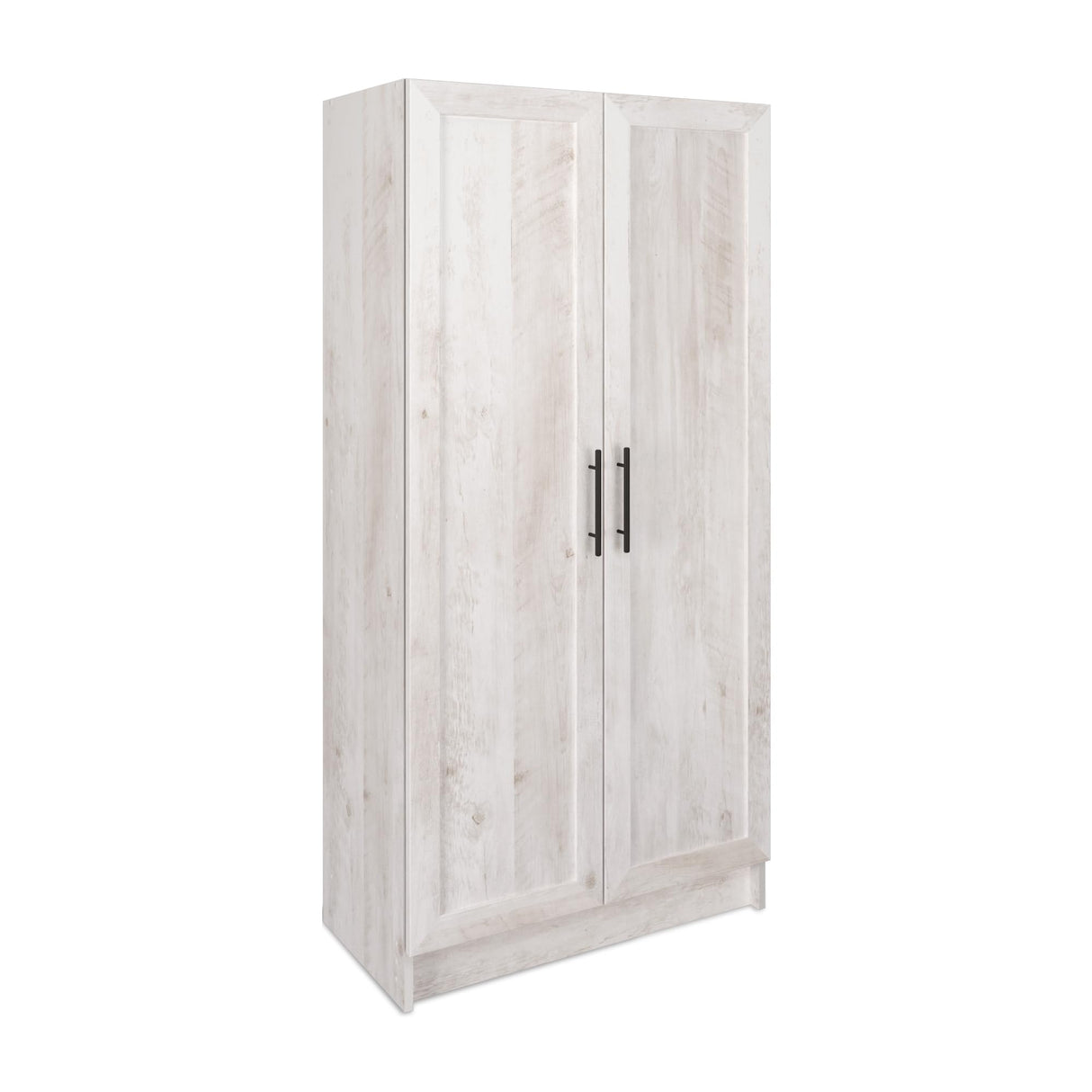 Prepac Elite Rustic White Storage Cabinet with Shaker Doors and Adjustable Shelves Prepac