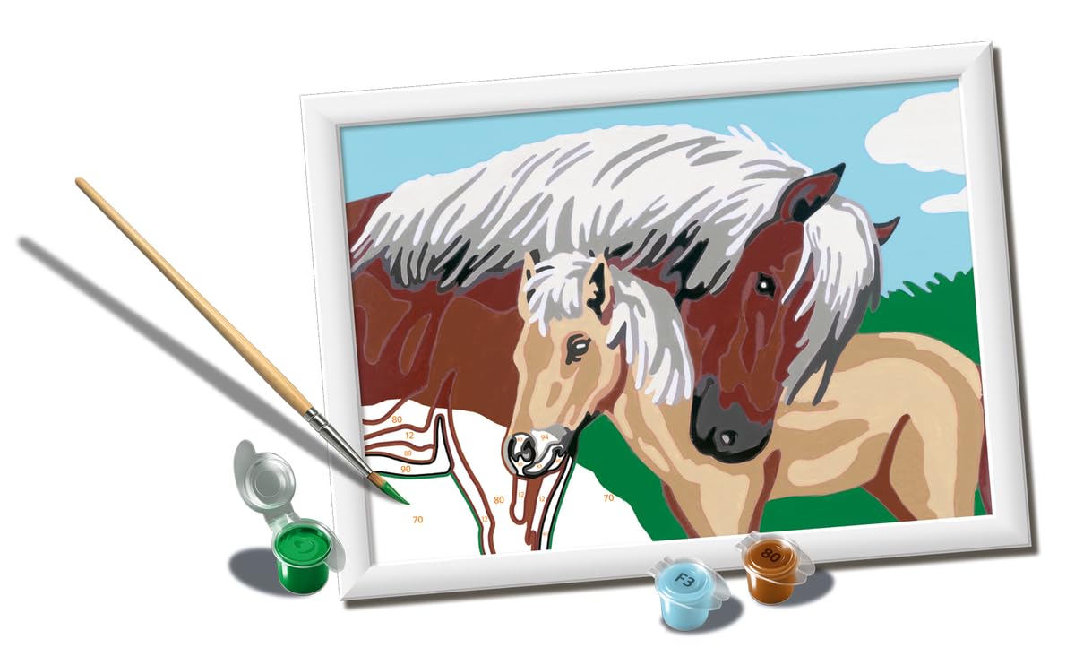 Ravensburger CreArt Mother/Foal Paint by Numbers Kit for Kids - Painting Arts and Crafts for Ages 7 and Up Ravensburger