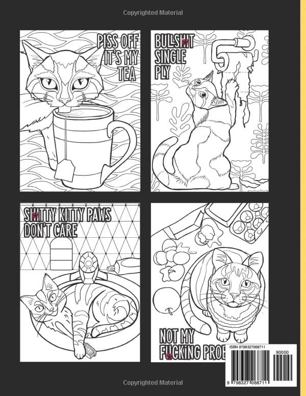 Swearing Cats Catitude Volume 2: Adult Coloring book Of Hilarious Kitty Memes For Laughter and Relaxation Lindesa