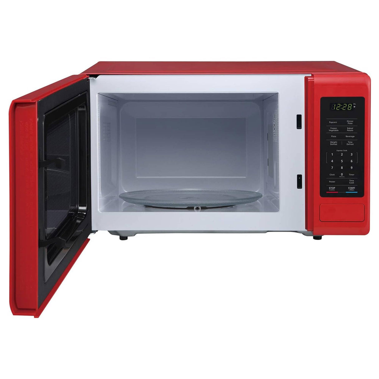 Magic Chef 0.9 Cubic Feet 900 Watt Small Stainless Countertop Microwave Oven for Compact Spaces w/ 6 Pre Programmed Cooking Modes, Red Magic Chef